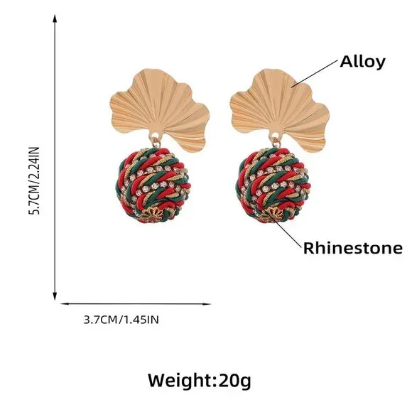 Diamond Spiral Braided Earrings - Picture 2 of 2